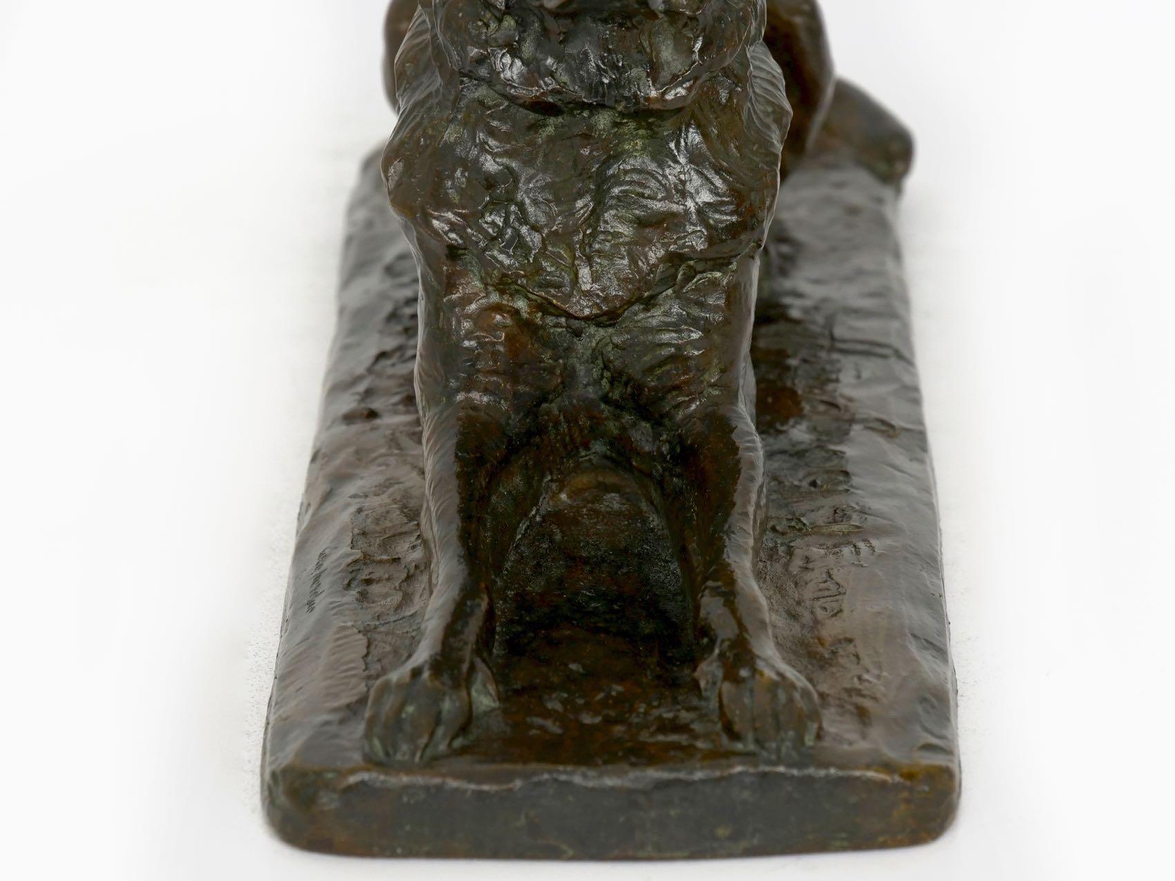 „Deutscher Hirte“ Antike französische Bronzeskulptur Hund von P. Tourgueneff & Susse 12