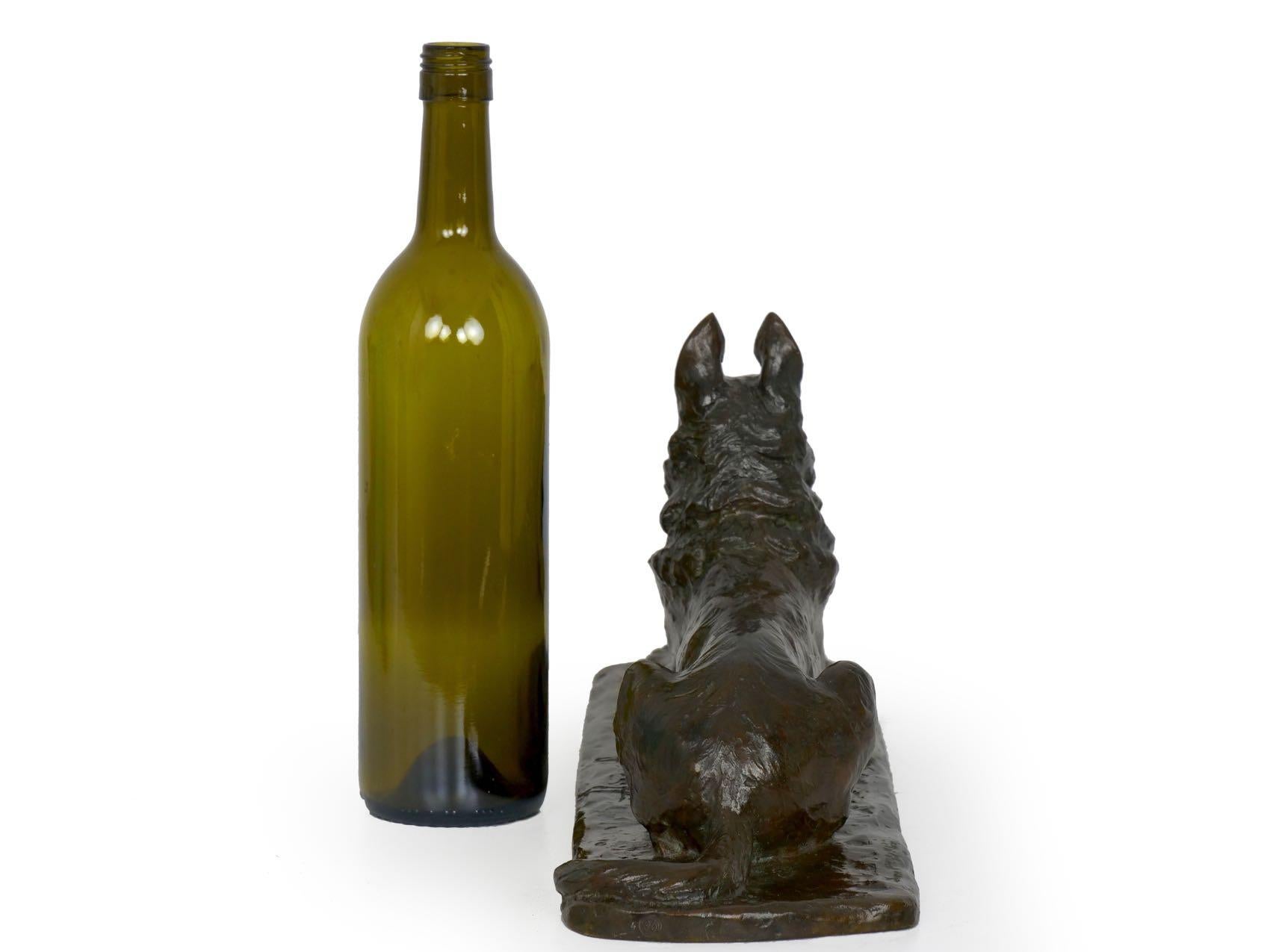 „Deutscher Hirte“ Antike französische Bronzeskulptur Hund von P. Tourgueneff & Susse 2