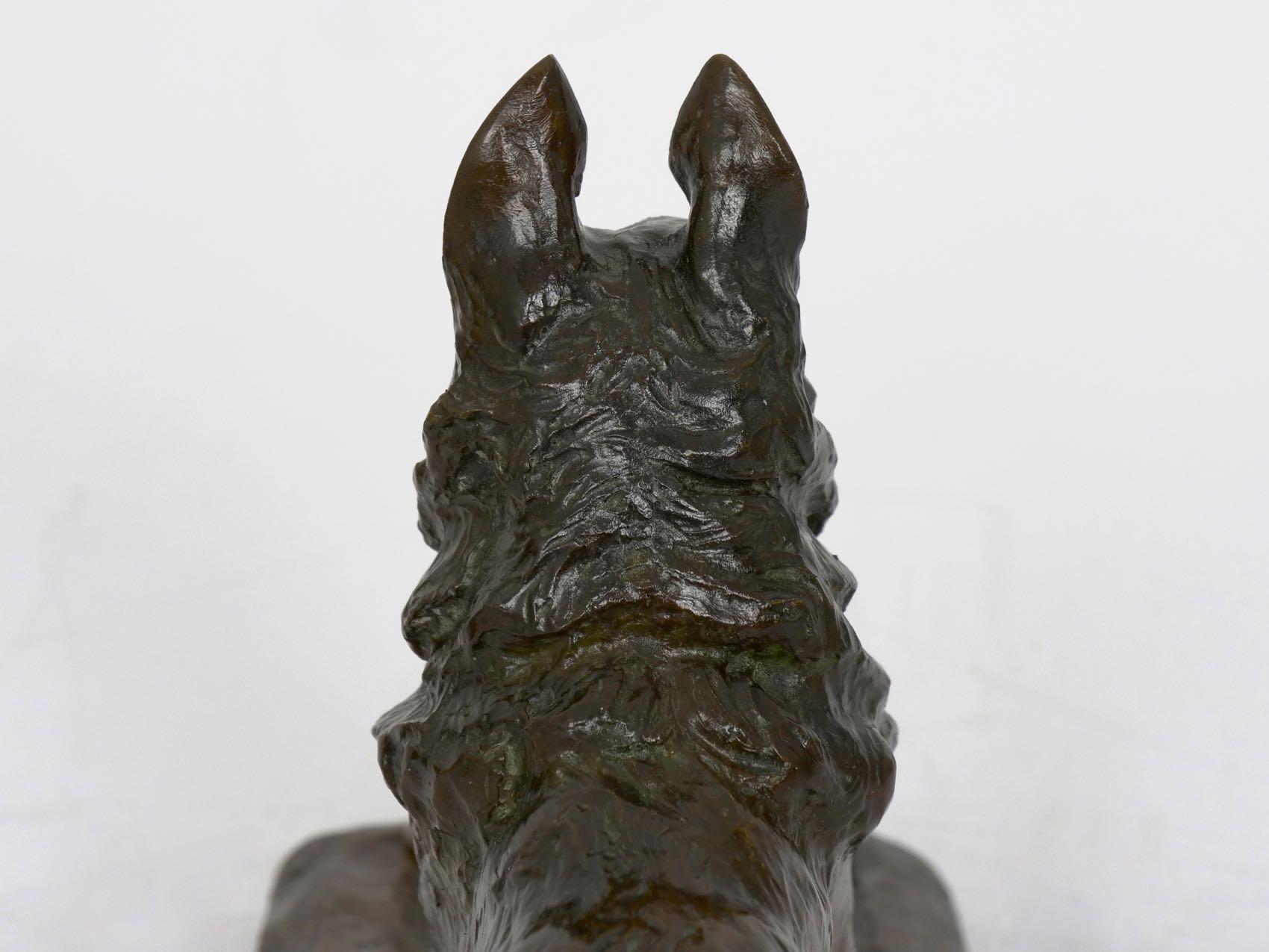“German Shepherd” Antique French Bronze Sculpture Dog by P. Tourgueneff & Susse 2