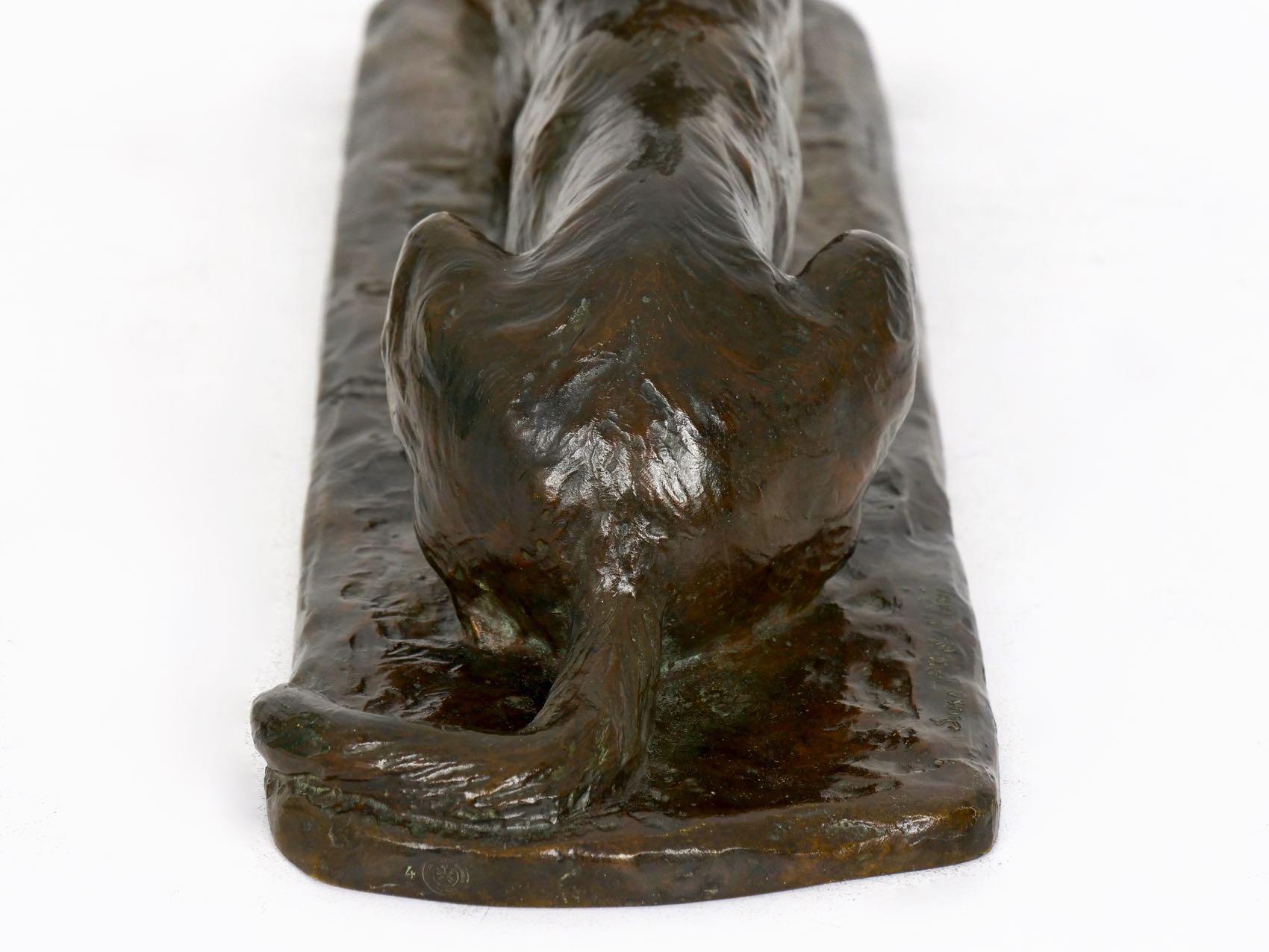 “German Shepherd” Antique French Bronze Sculpture Dog by P. Tourgueneff & Susse 3