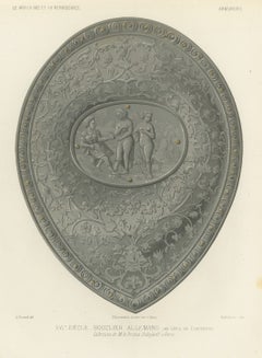 German Shield, Sixteenth Century, Soltykoff Collection, Antique Print, 1851
