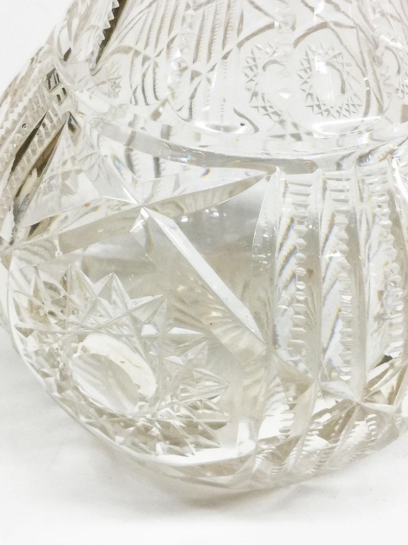 20th Century German Silver 800/1000 Mounted Crystal Cut Glass Water Jug