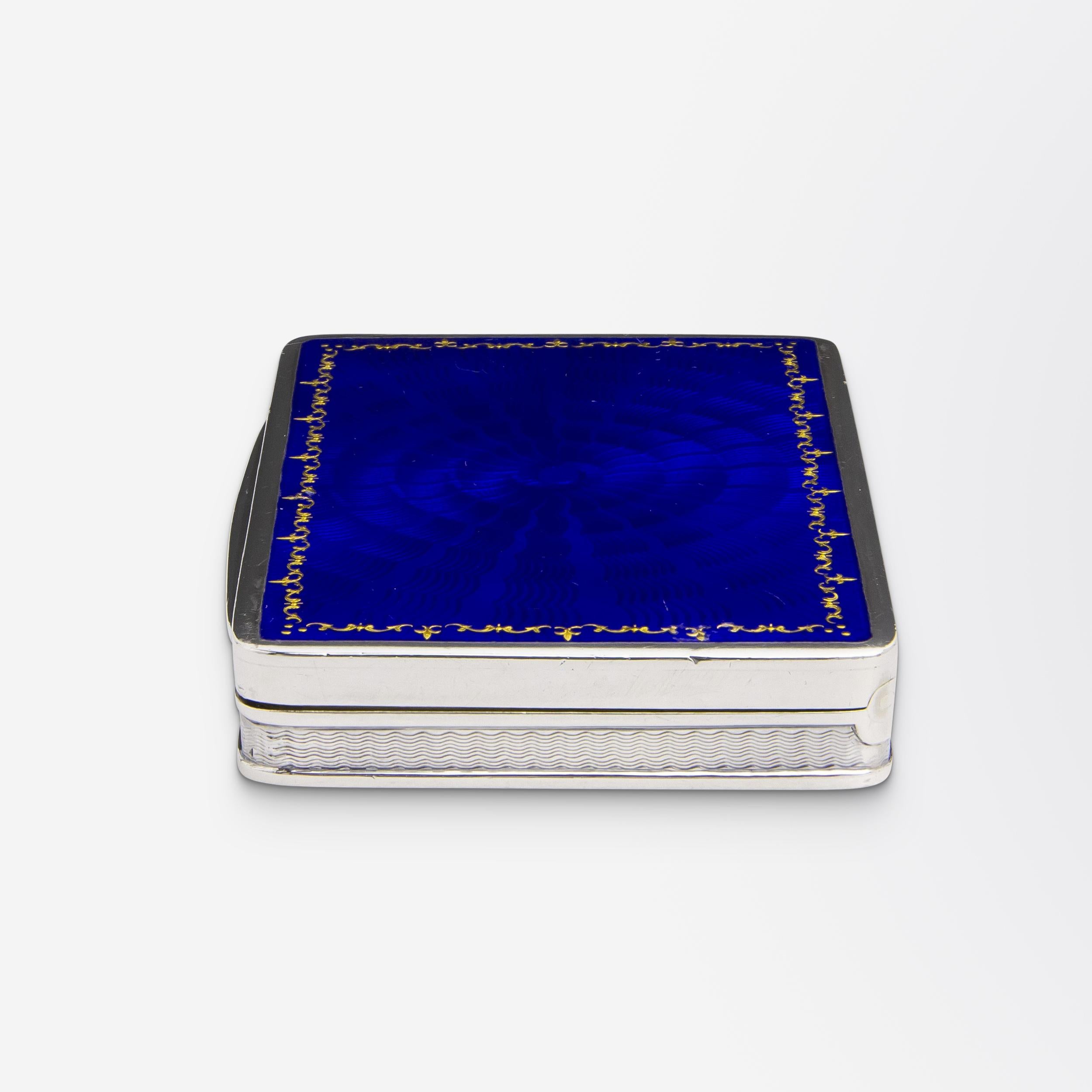 Tabatière allemande en argent et émail bleu de Louis Kuppenheim Bon état - En vente à Brisbane City, QLD