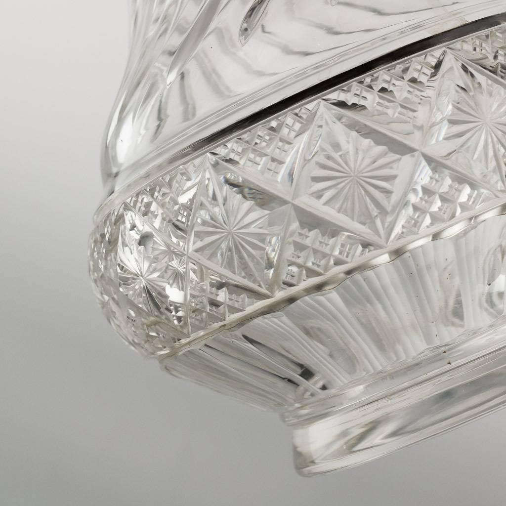 Massiver Krug aus deutschem Silber und geschliffenem Glas:: um 1890 im Angebot 3