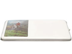 1920s Antique German Silver and Enamel Cigarette Case