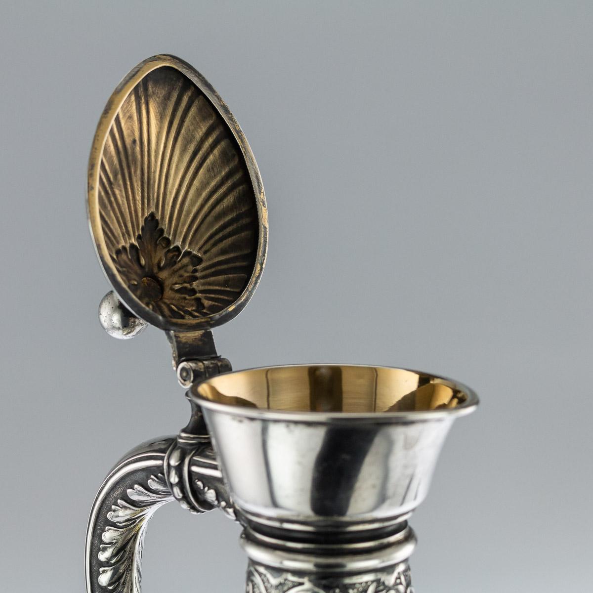 German Silver and Green Glass Claret Jug and Goblets, circa 1890 3