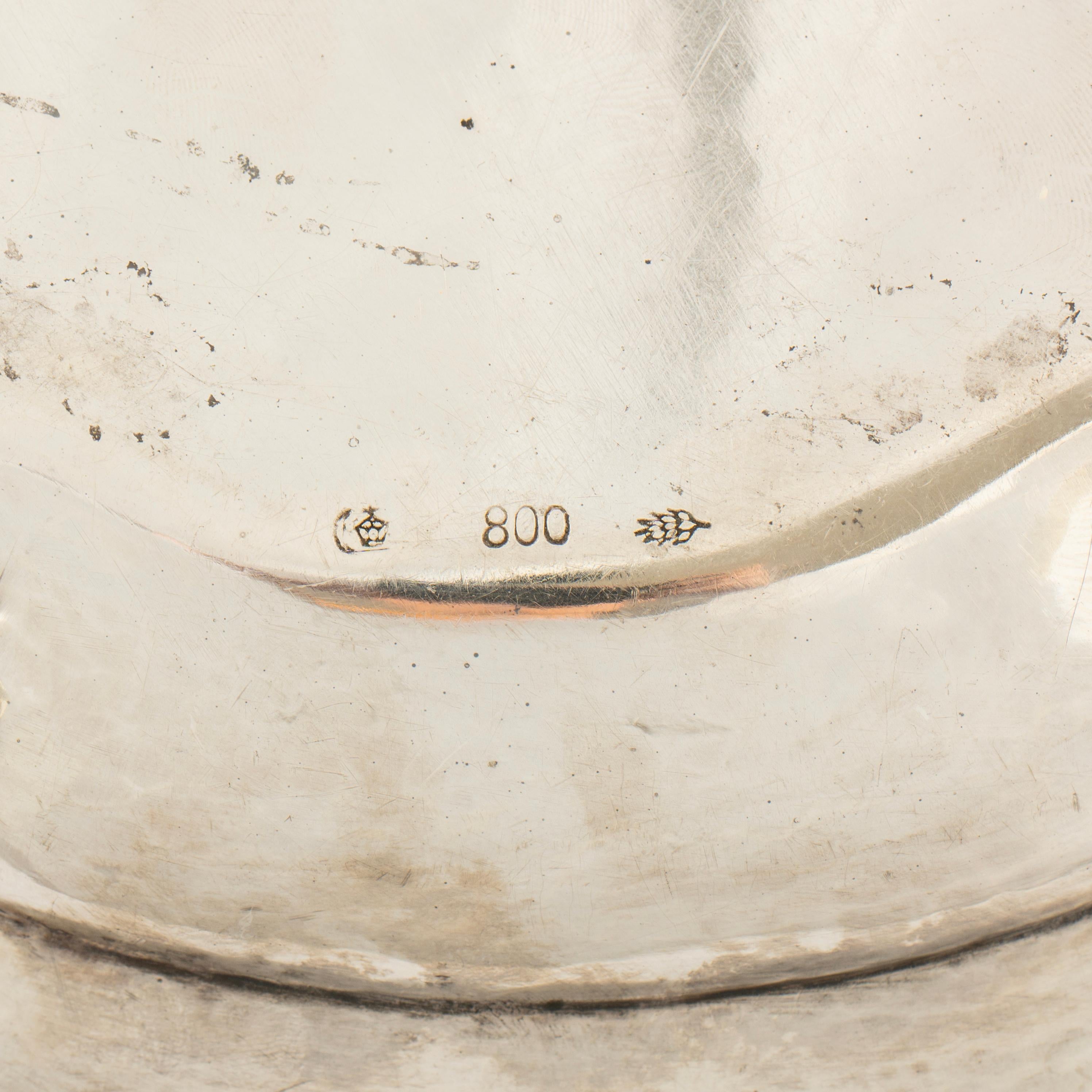 Women's or Men's German Silver Bread Bowl, 20th century For Sale