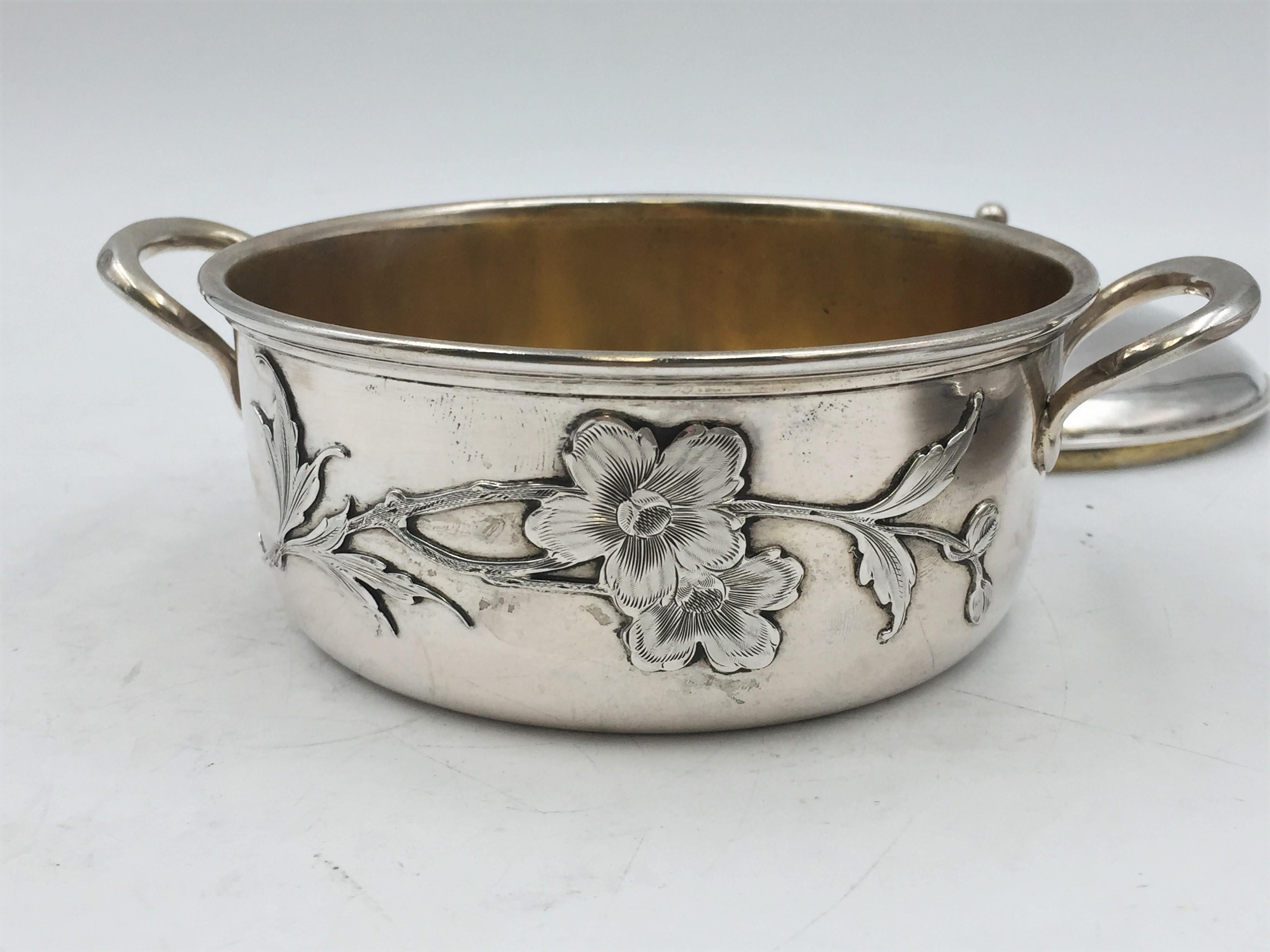 Deutsche versilberte Butterschale und abgedeckte Schale in Art nouveau-Stil (Silber) im Angebot