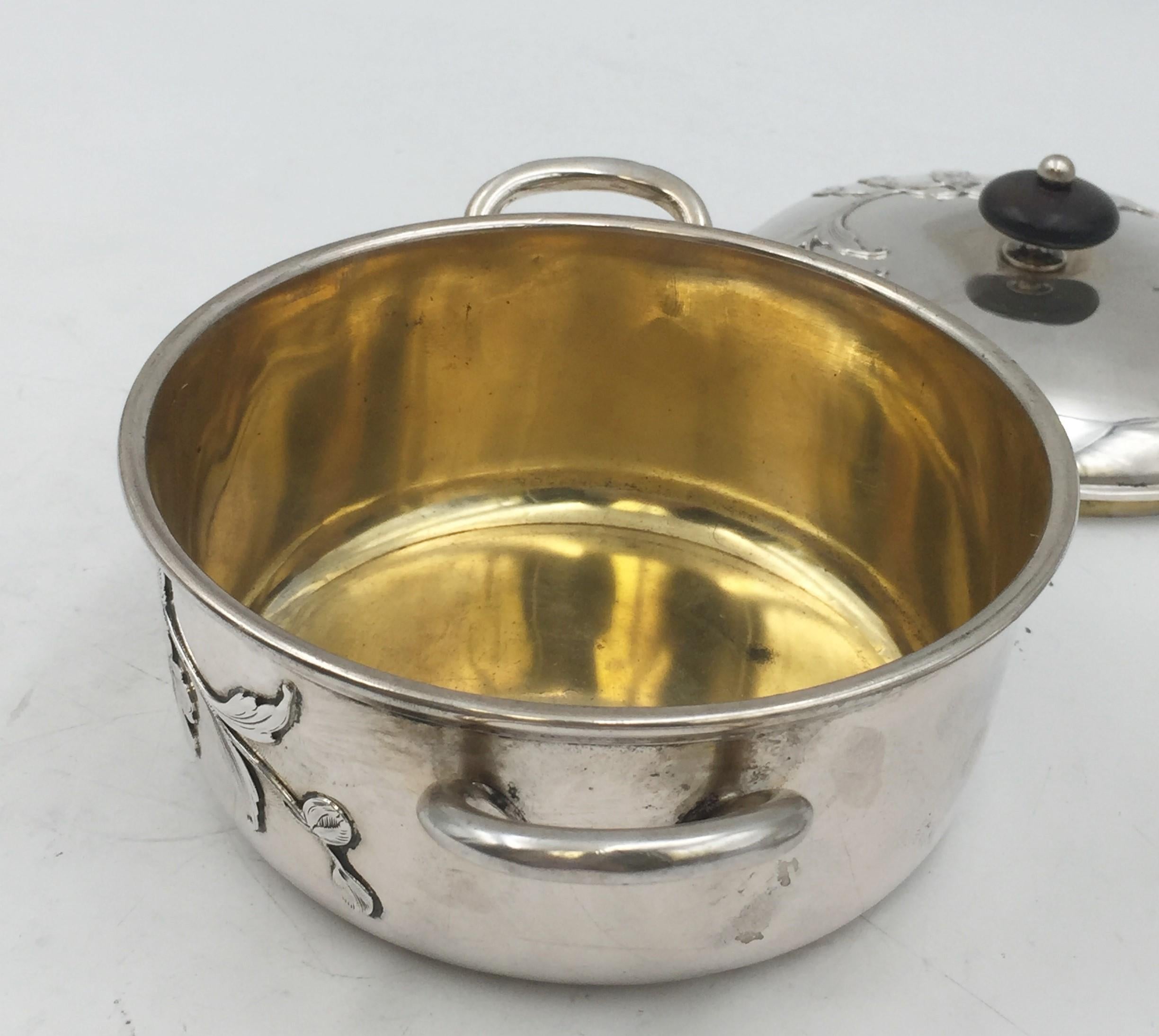 German Silver Butter Dish and Covered Bowl Tureen in Art Nouveau Style For Sale 1