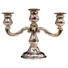 German Silver Candlestick Rococo Style, 1920s 
