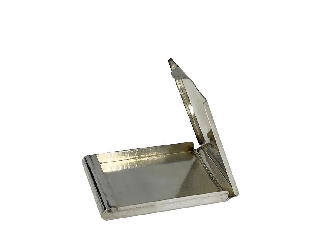 German silver card case by Gottlieb Kurz, 1920

A German silver card holder case by Gottlieb Kurz (1895-1970)
A small silver case with hinged lid and hammered surface
Hall mark of Gottlieb Kurz with silver purity of 830/000
Inside is the measurement