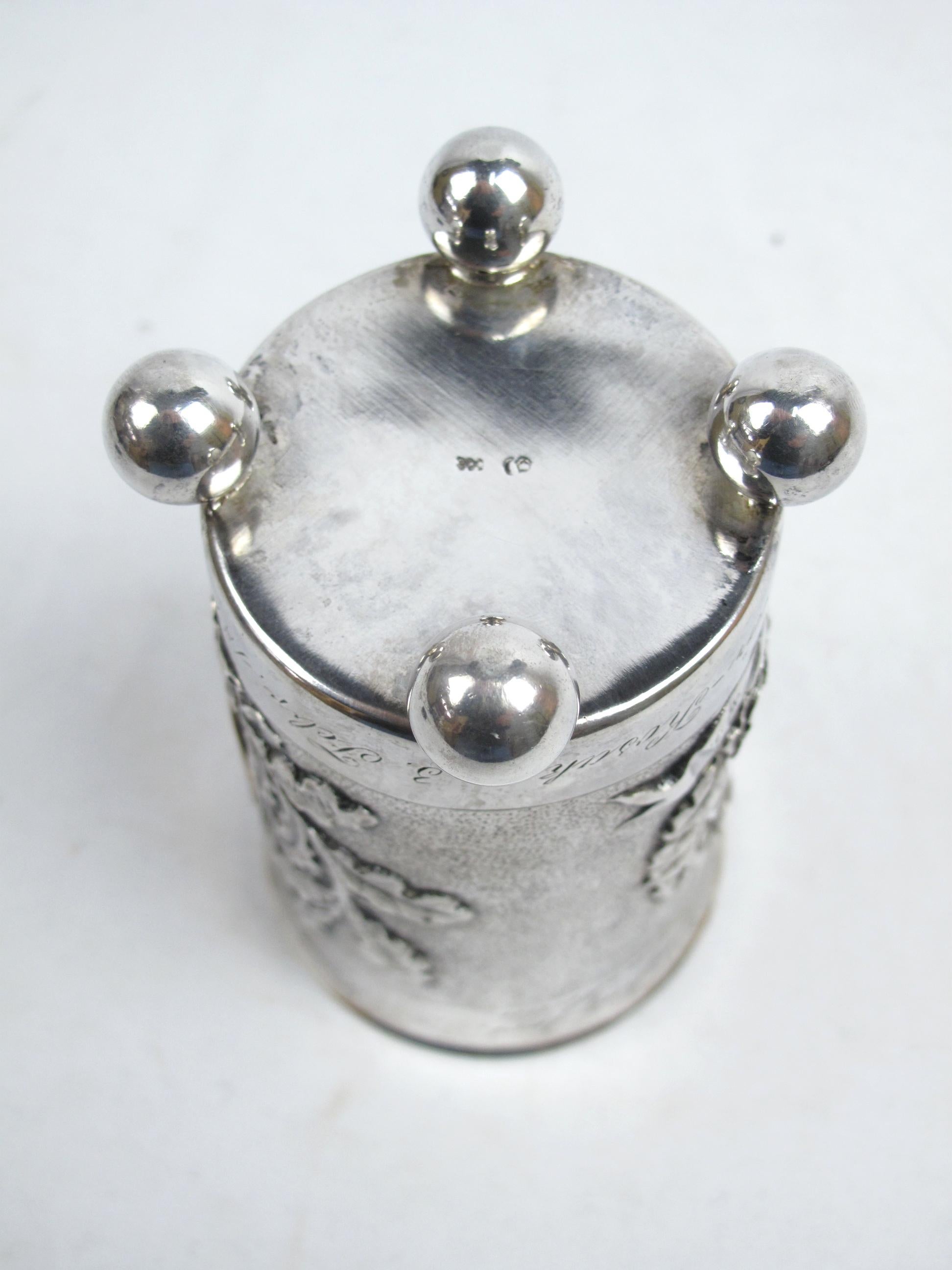 German Silver Footed Beaker Cup Napoleonic War Prussian Veteran W/ Medal Insets For Sale 10