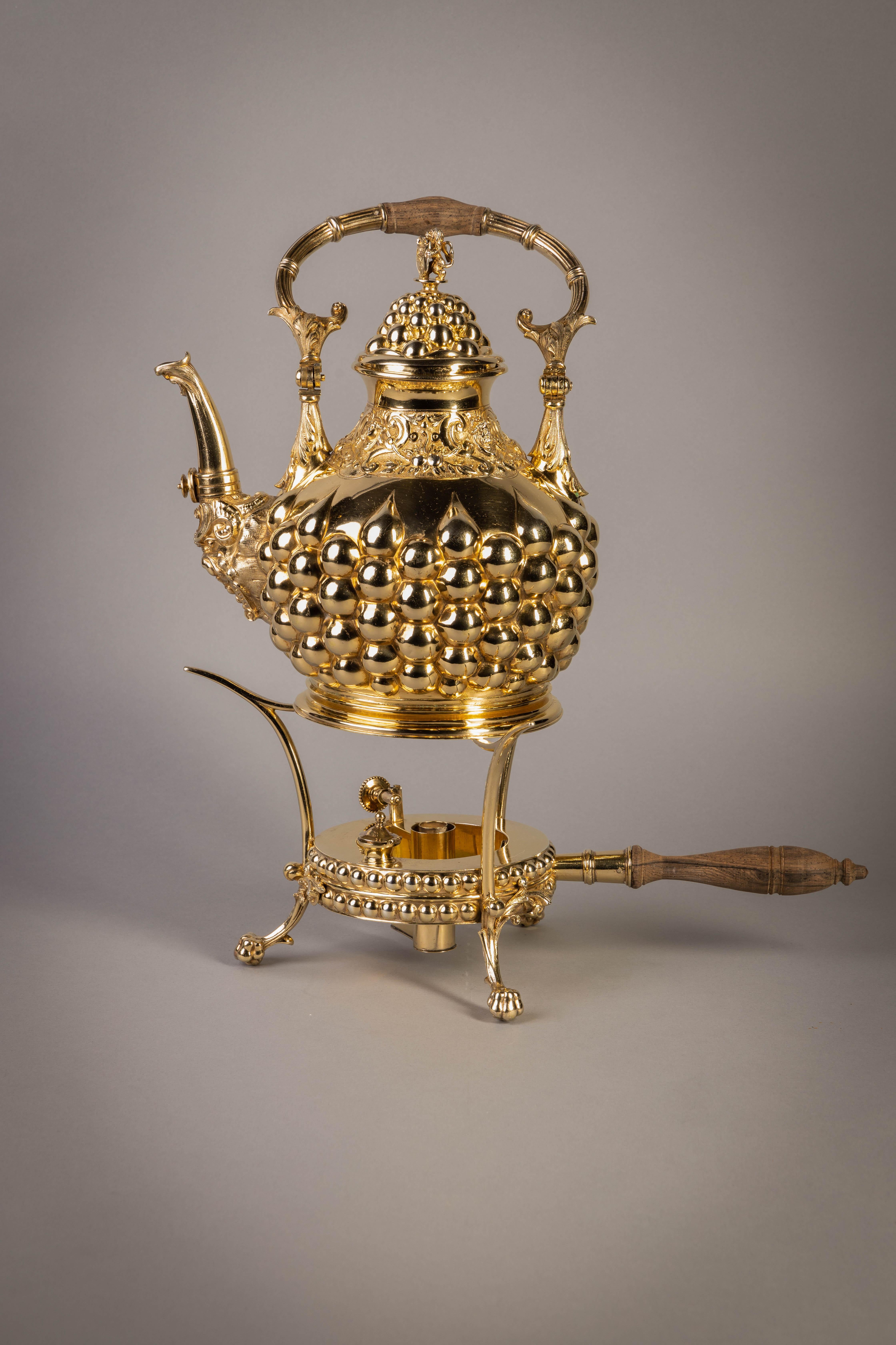 Service à thé et à café allemand en argent doré, vers 1875 en vente 11