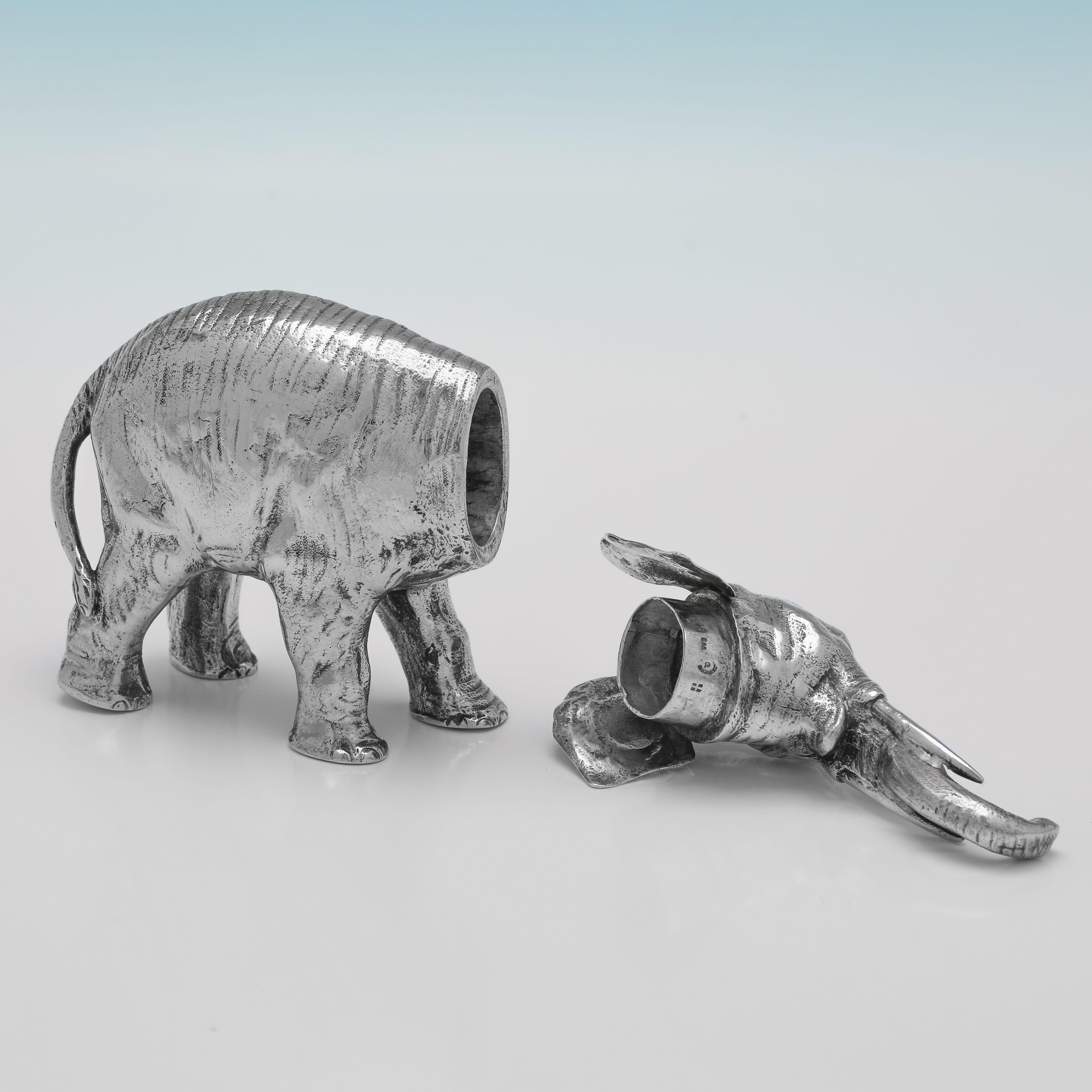 Inizio XX secolo Modello tedesco in argento di un elefante realizzato da P.Oberlander c.1920 in vendita