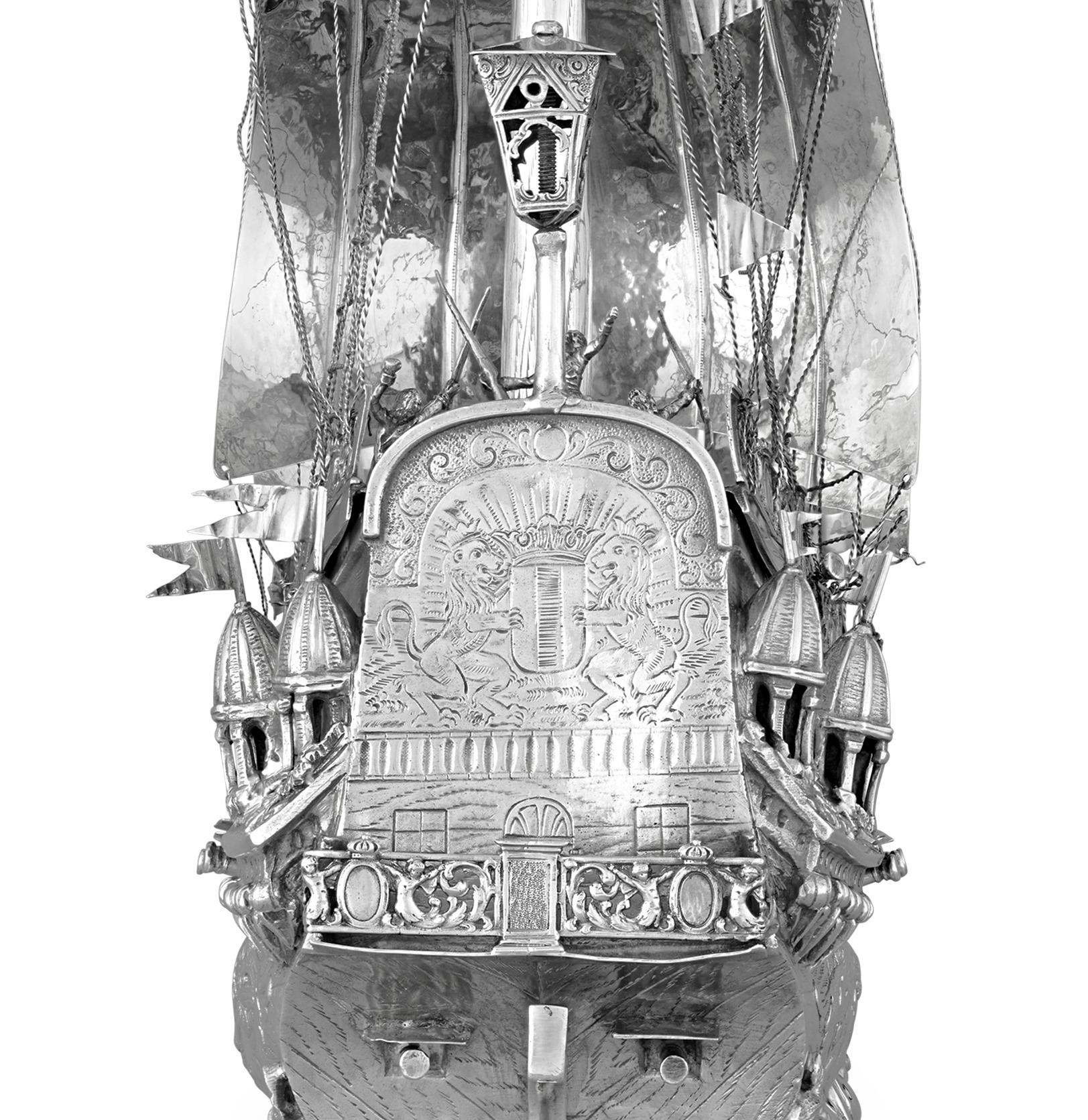 German Silver Nef by Neresheimer & Sohne In Excellent Condition In New Orleans, LA
