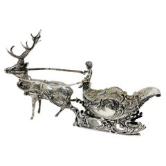 German silver reindeer with sleigh by Schleissner & Söhne