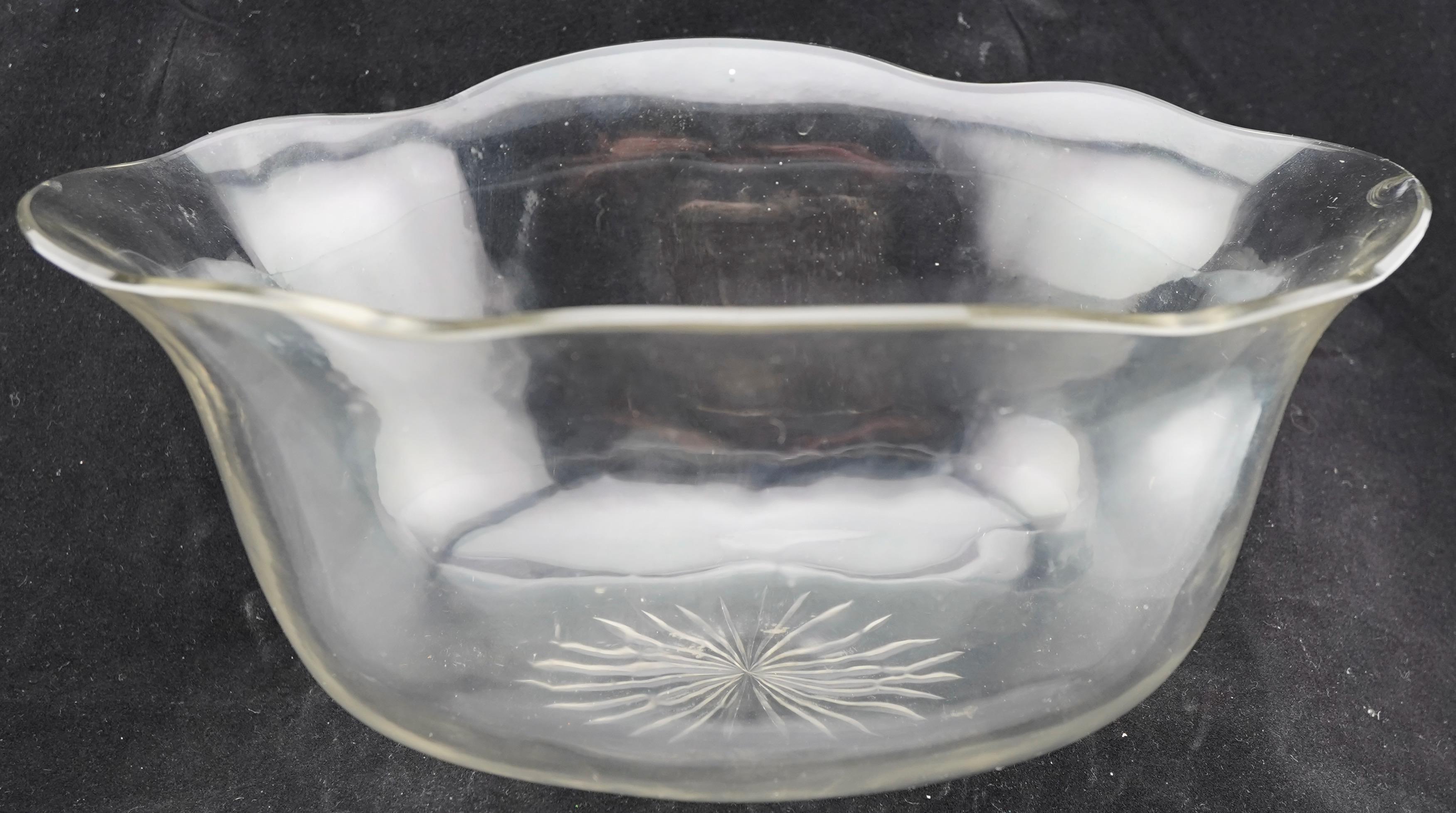German Silver Repousse and Open Work Centerpiece Basket with Glass insert 1890's For Sale 1