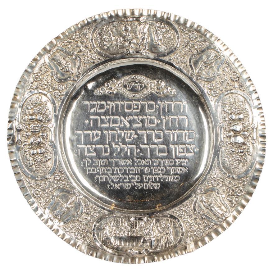 German Silver Seder Plate, Early 20th century For Sale