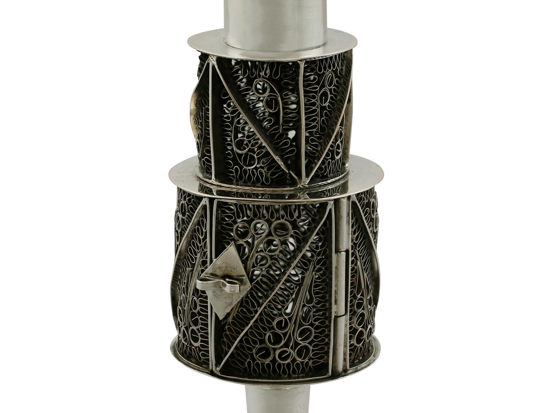 Antique 1880s German Silver Spice Tower For Sale 2