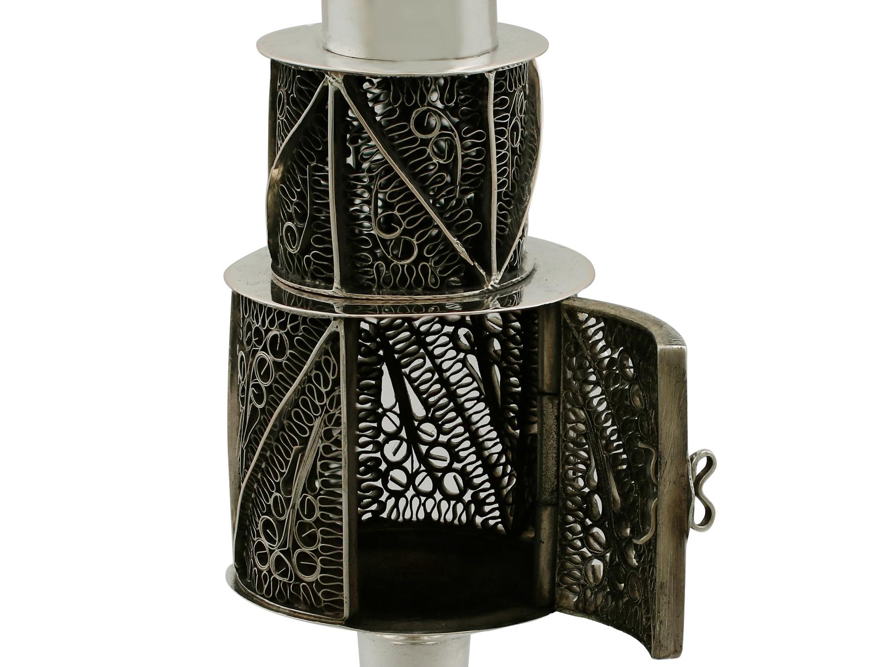 Antique 1880s German Silver Spice Tower For Sale 3