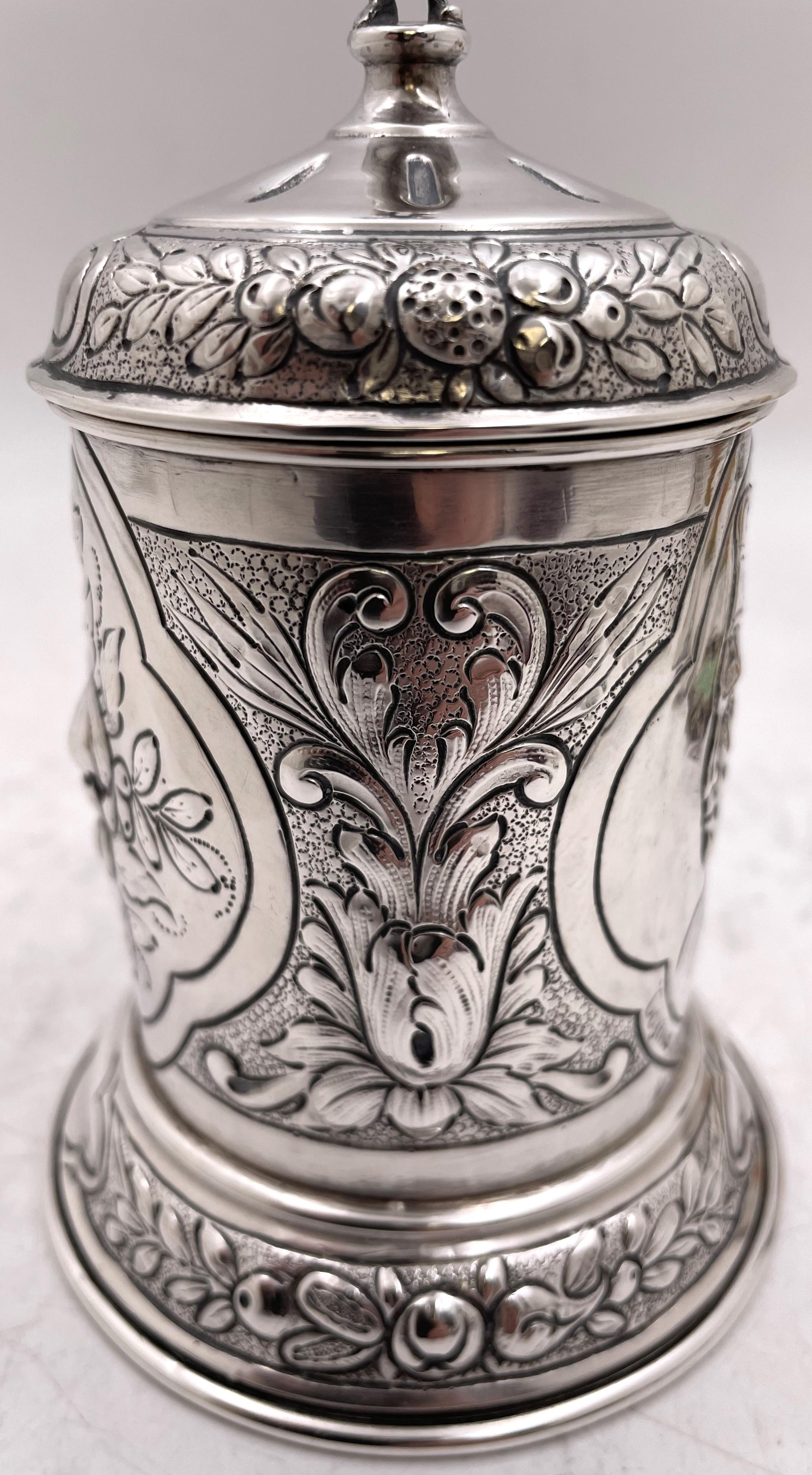 German Silver Tankard with Cosimo de Medici from 19th Century In Good Condition In New York, NY