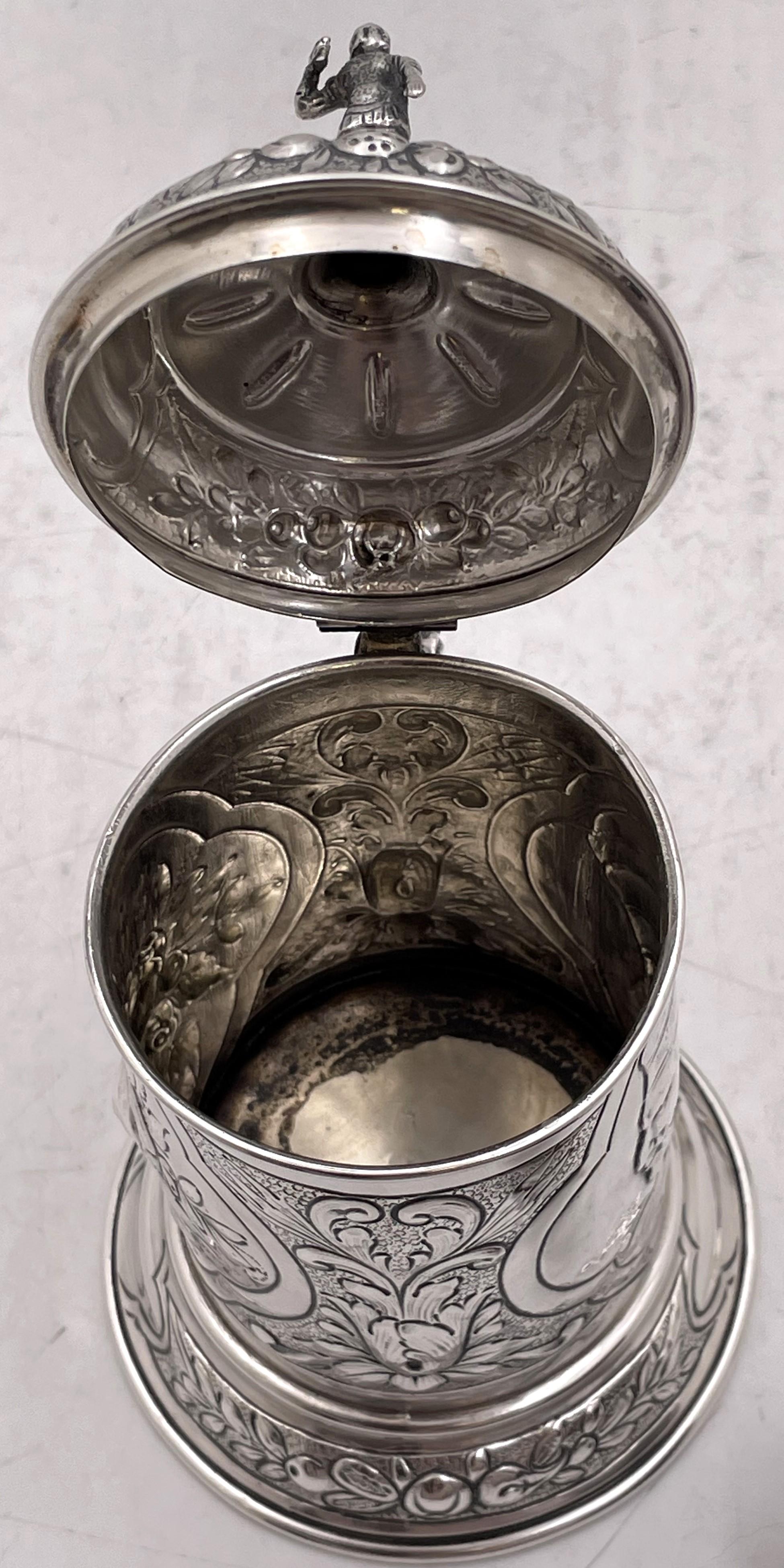 German Silver Tankard with Cosimo de Medici from 19th Century 4