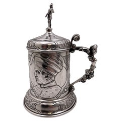 German Silver Tankard with Cosimo de Medici from 19th Century