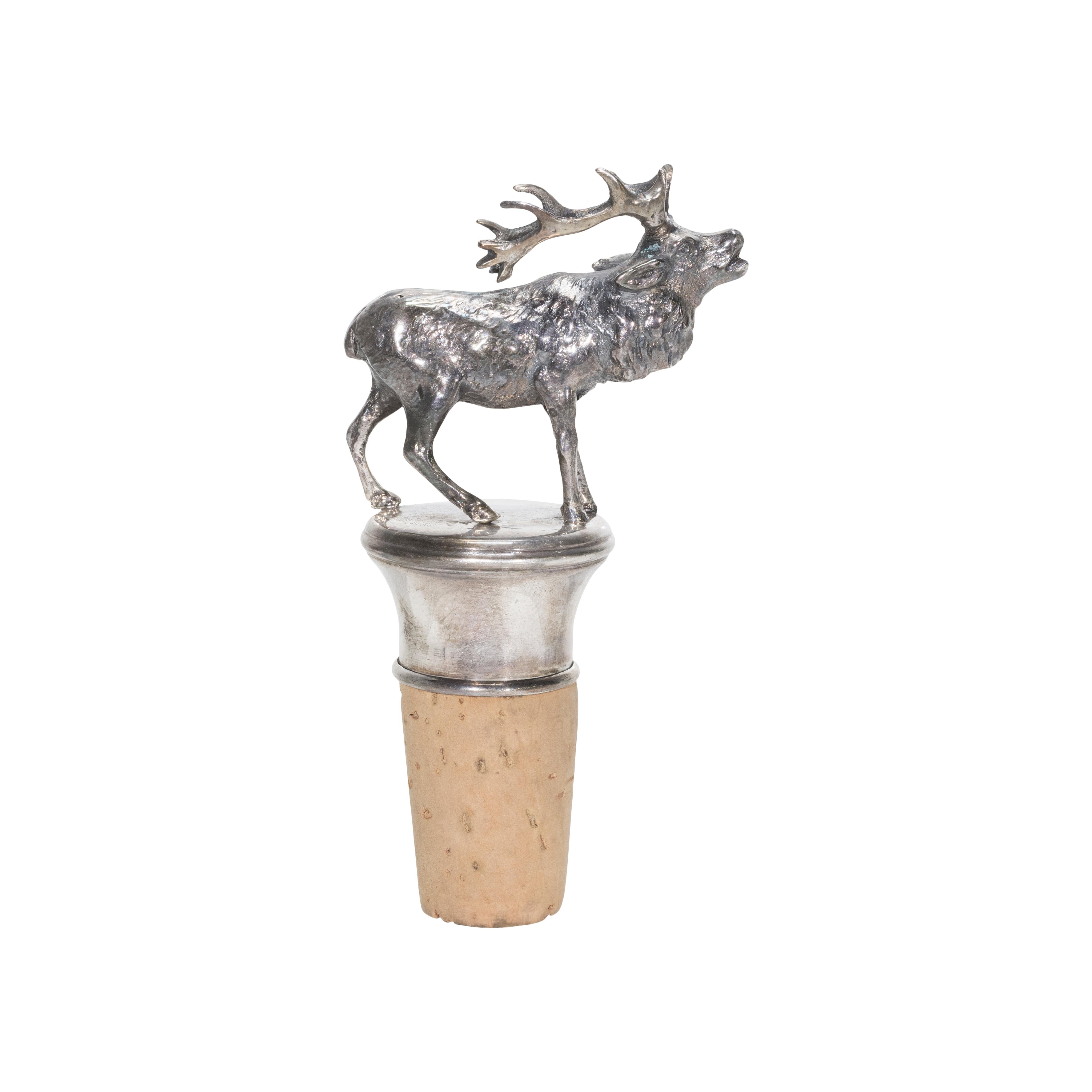Deutsche Korkflaschen- Stopper-Kollektion aus deutschem Silber mit verschiedenen Tiermotiven für Damen oder Herren im Angebot
