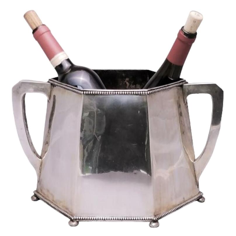 Emilia Castillo Hammered Silverplate Wine Cooler 1990 at 1stDibs