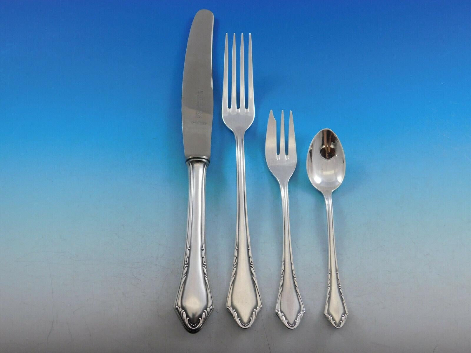 German Silverplated Flatware Set by Carl Eickhorn Solingen 102 Pc Dinner Service In Good Condition For Sale In Big Bend, WI
