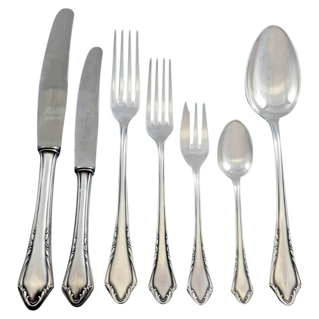 German Silverplated Flatware Set by Carl Eickhorn Solingen 102 Pc Dinner Service For Sale