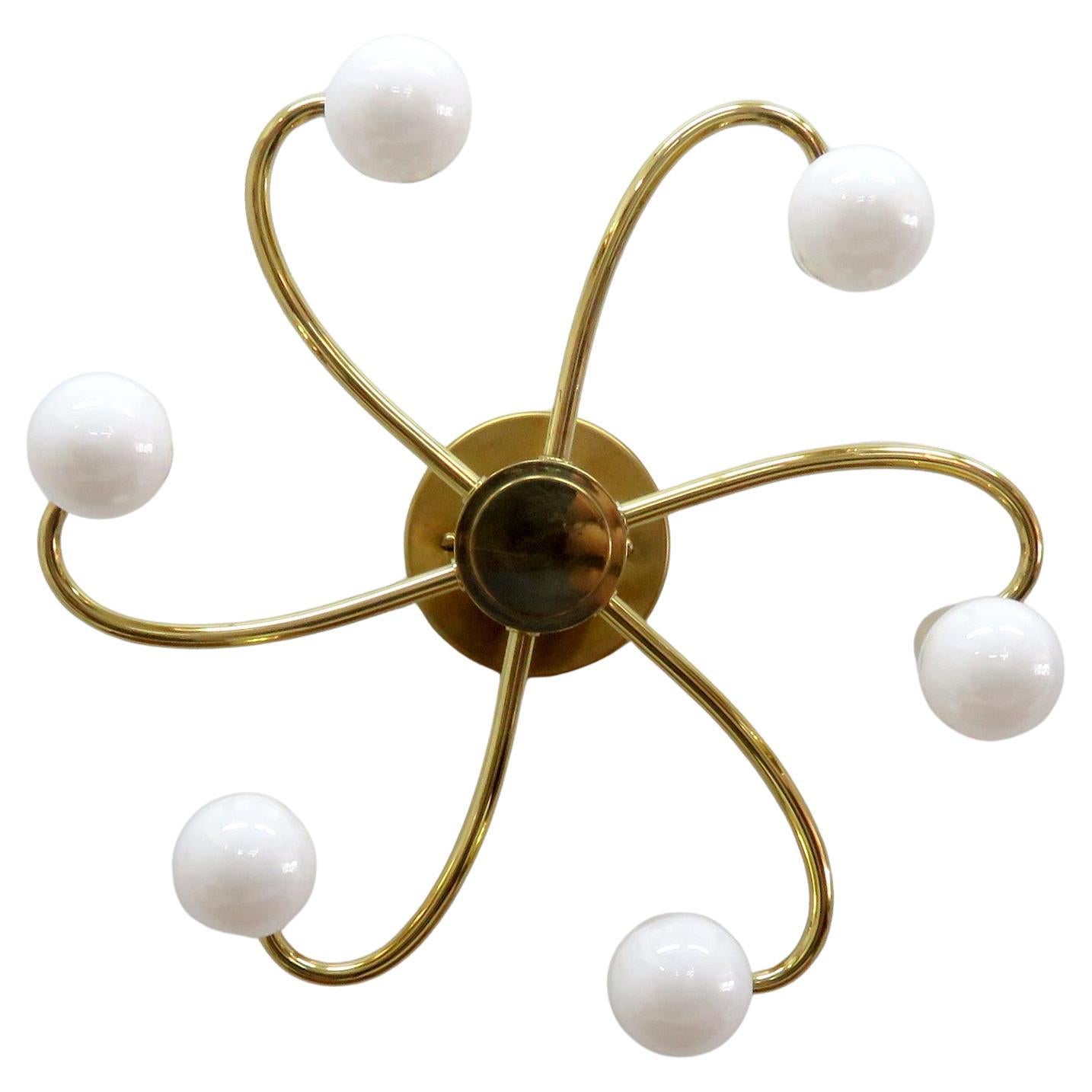 German Six-Arm Flush Mount by Honsel, 1960 For Sale