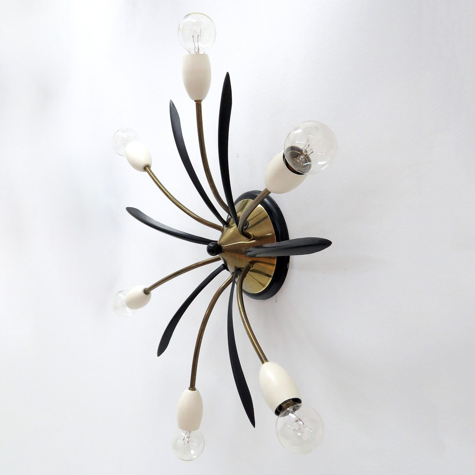 Sputnik Light alemán de seis brazos, 1960 Moderno de mediados de siglo en venta