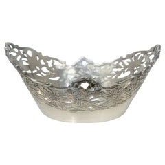 Petite corbeille à bonbons allemande en argent par Bernhard Weber, 1885-1915