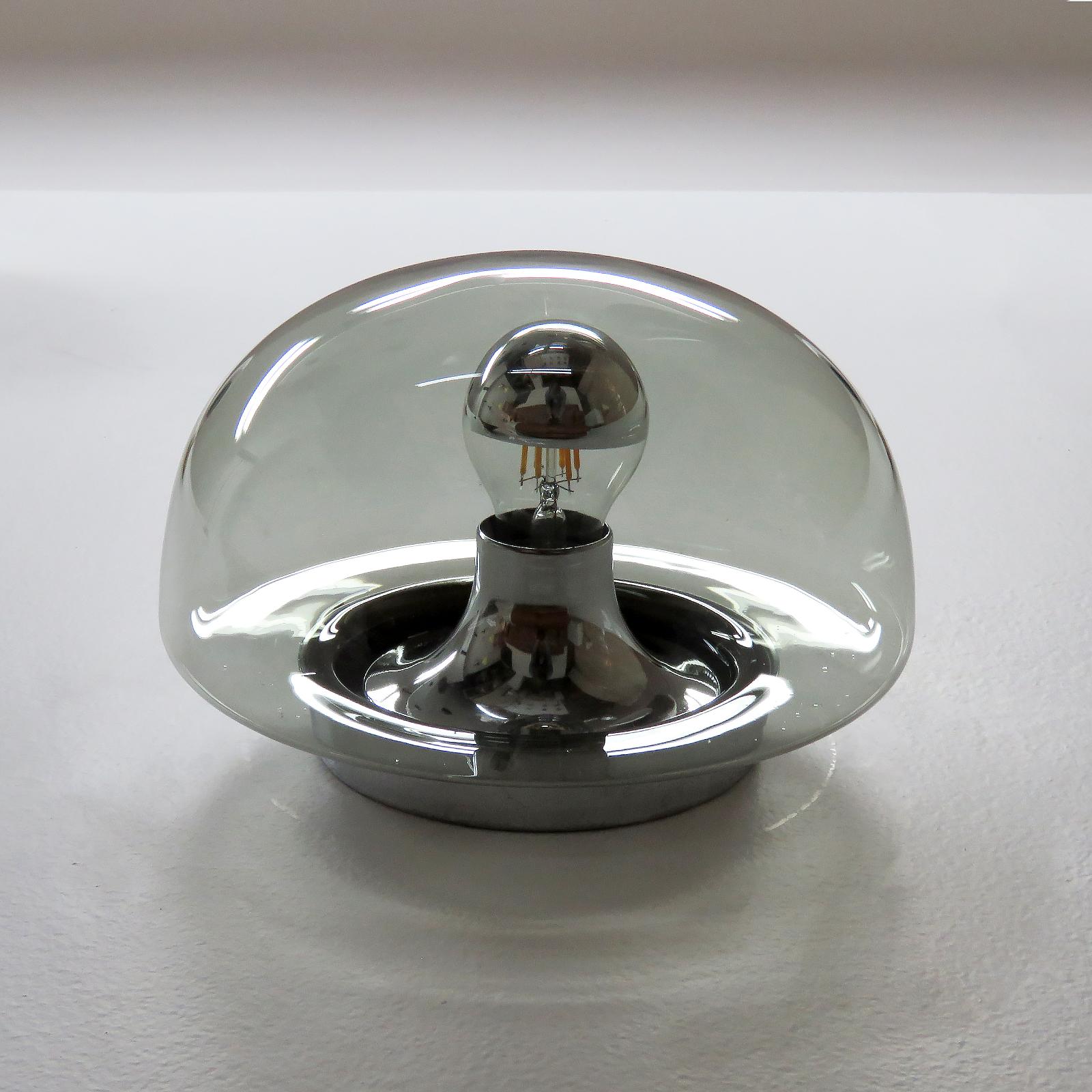 German Smoked Glass Wall Light, 1970 2