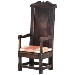 German Solid Oak Armchair / Throne, 16th Century