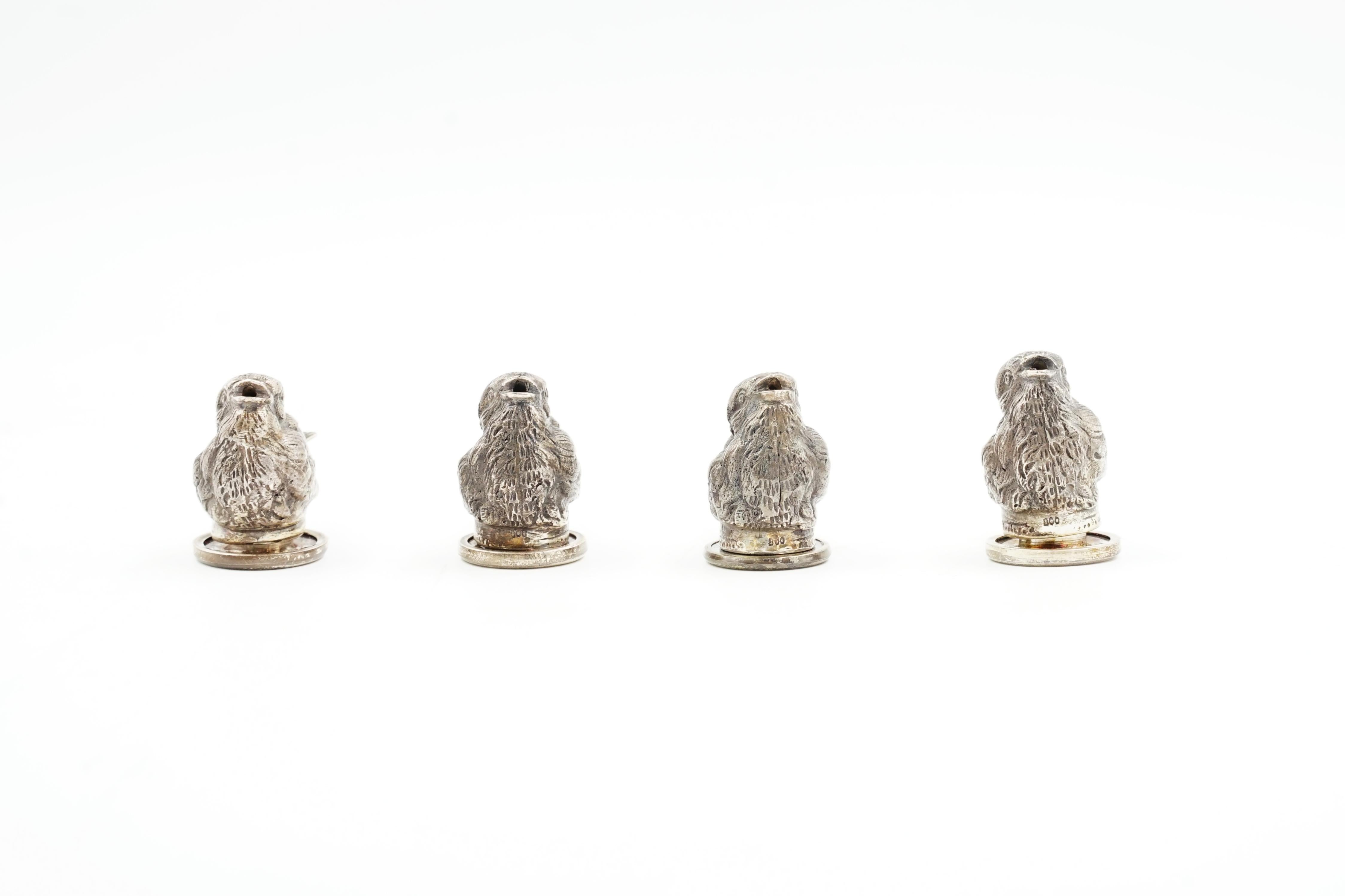 Mid-20th Century German solid silver salt shakers set For Sale