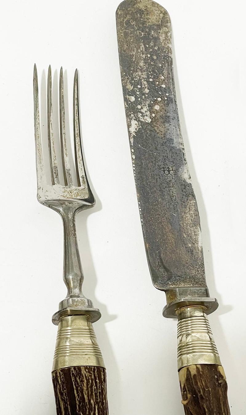 Metal German Solingen J.A. Henckels cutlery set in box, ca 1900 For Sale