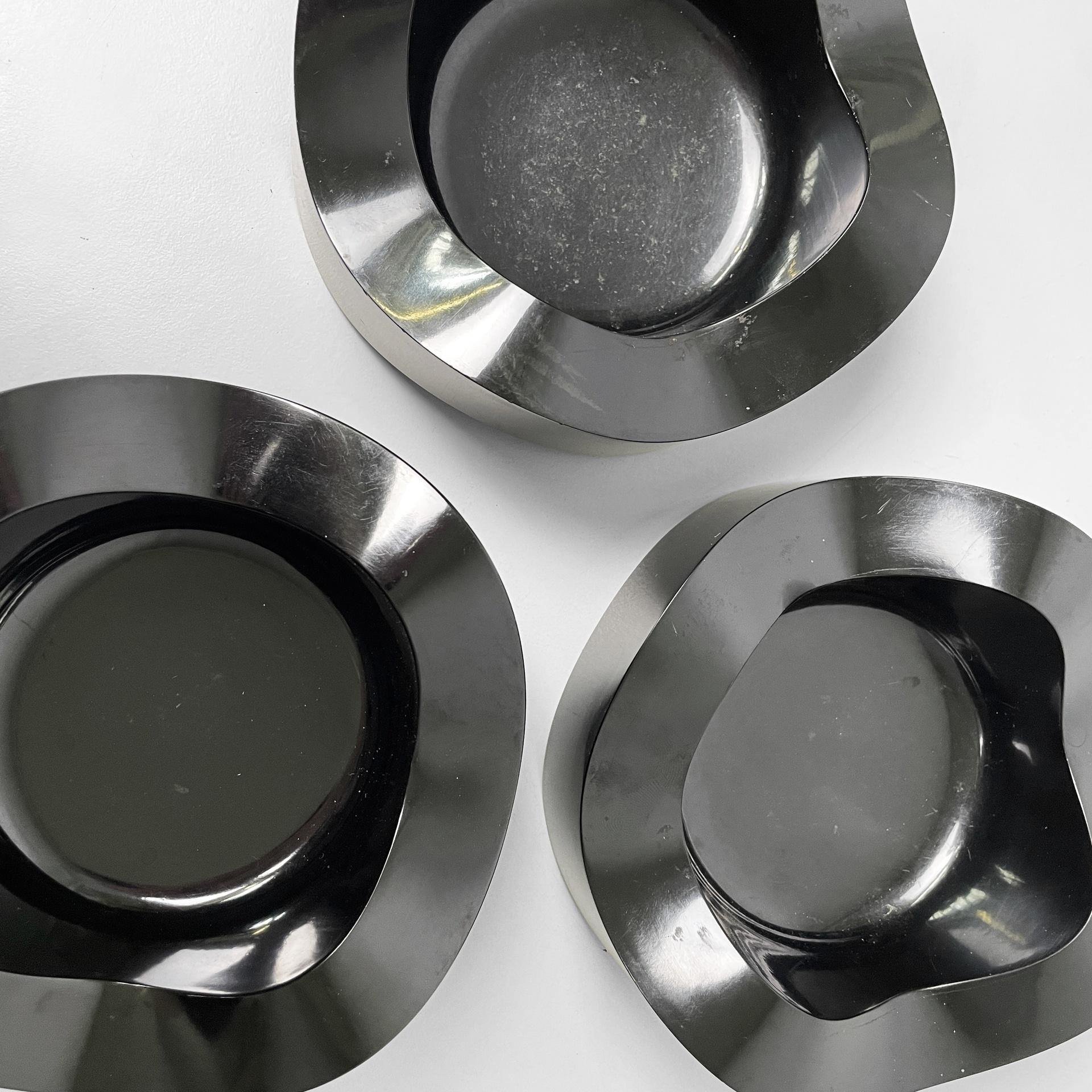 Plastic German Space Age black plastic ashtrays by Walter Zeischegg for Helit, 1970s For Sale