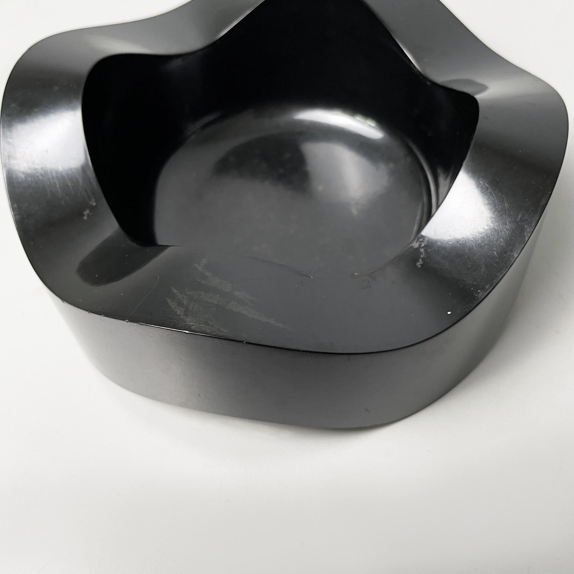 German Space Age black plastic ashtrays by Walter Zeischegg for Helit, 1970s For Sale 1