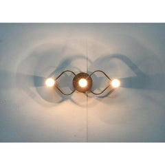 Lampada da soffitto tedesca in ottone A Space Age di Gaetano Sciolari per Leola, anni '70