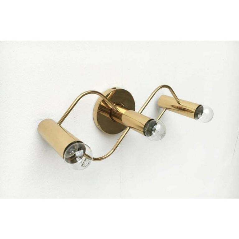 Tedesco Lampada da soffitto tedesca in ottone A Space Age di Gaetano Sciolari per Leola, anni '70 in vendita