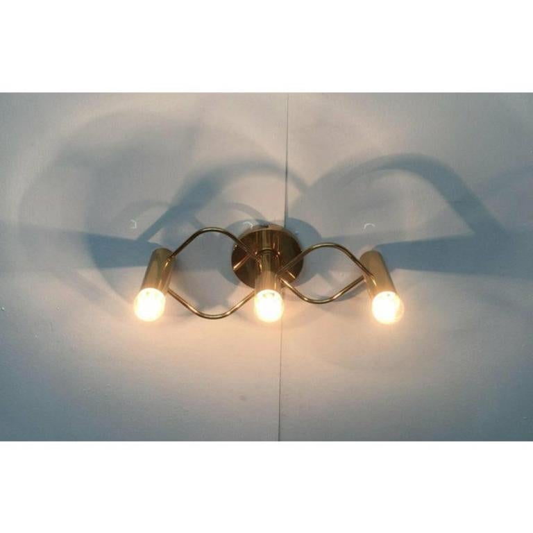 Lampada da soffitto tedesca in ottone A Space Age di Gaetano Sciolari per Leola, anni '70 In condizioni buone in vendita a Hamburg, DE
