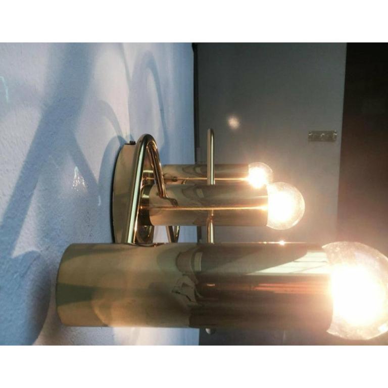XX secolo Lampada da soffitto tedesca in ottone A Space Age di Gaetano Sciolari per Leola, anni '70 in vendita