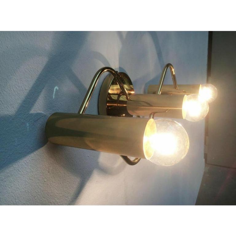 Metallo Lampada da soffitto tedesca in ottone A Space Age di Gaetano Sciolari per Leola, anni '70 in vendita