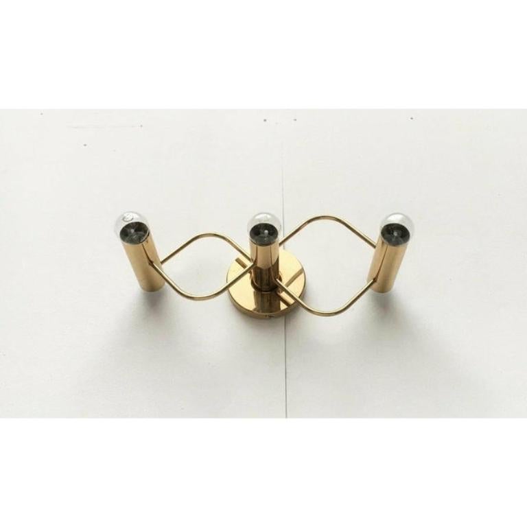 Lampada da soffitto tedesca in ottone A Space Age di Gaetano Sciolari per Leola, anni '70 in vendita 1