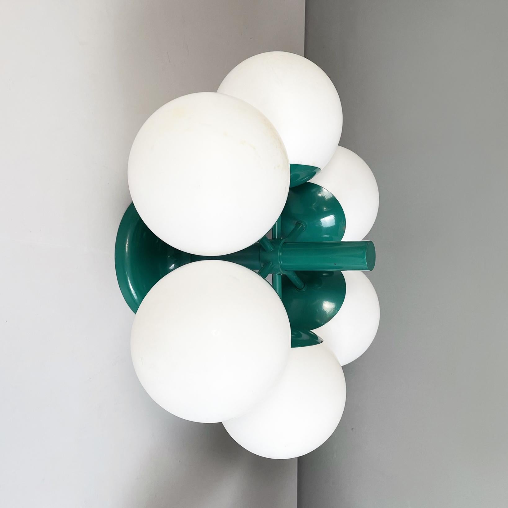 German Space Age Ceiling or Wall Lamps by Kaiser Leuchten Metal Glass, 1960s In Good Condition In MIlano, IT
