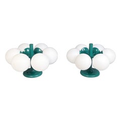 German Space Age Ceiling or Wall Lamps by Kaiser Leuchten Metal Glass, 1960s