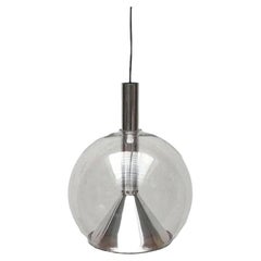 German Space Age Glass Globe Pendant Lamp from Erco, 1950s
