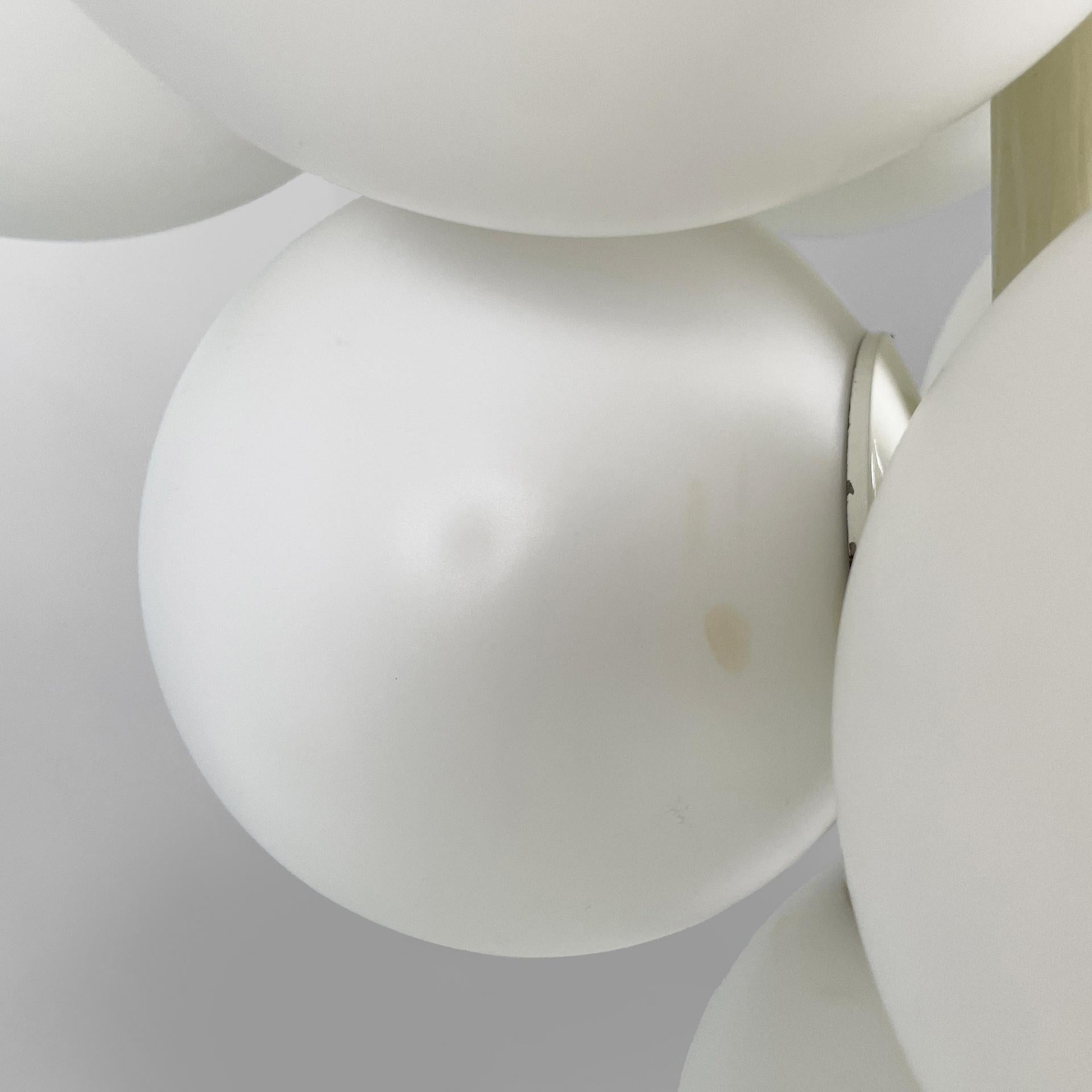 German Space Age opaline glass chandelier by Max Bill for Temde, 1960s in vendita 8